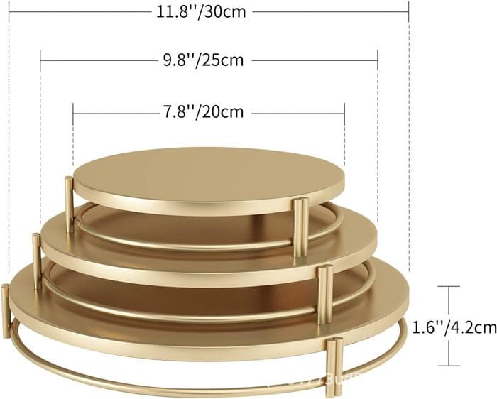 3X Zestaw  pater złotych na słodki stół ciasto muffiny tort patera-ce83003314ebc4f8695f82d83eacfabc