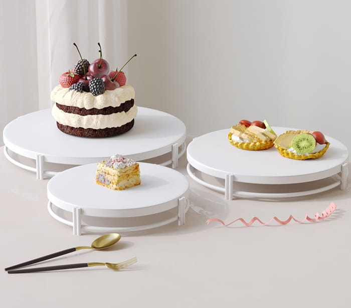 3X Zestaw  pater białych na słodki stół ciasto muffiny tort patera-9af3bc5490161cf5d4f9e994174648f7