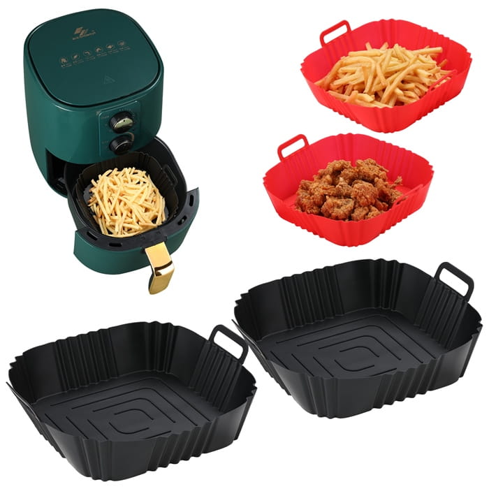Wkład silikonowy do frytkownicy beztłuszczowej  kwadratowy AIR FRYER 20cm forma do pieczenia-b2dd1b4c5e9429955800dc734421f891