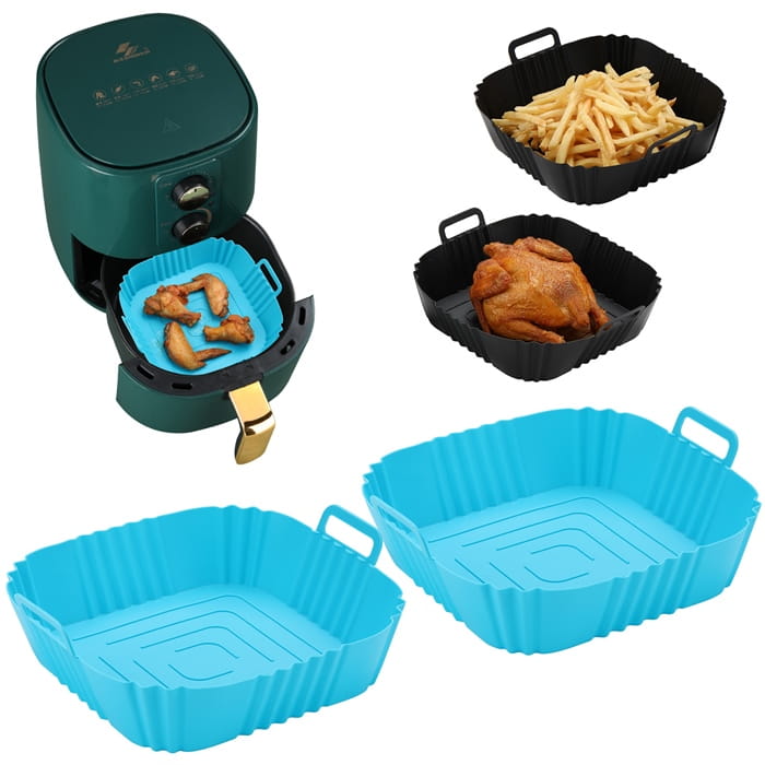 Wkład silikonowy do frytkownicy beztłuszczowej  kwadratowy AIR FRYER 20cm forma do pieczenia-8e16cfdfad1756c6bbf7b6d8bcd59dfe