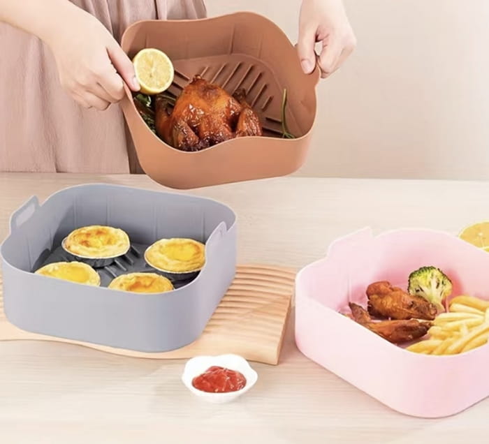 Wkład silikonowy do frytkownicy beztłuszczowej  wysoki kwadratowy AIR FRYER 20cm forma do pieczenia-ce1a883e674d877b4600f62c4f9ff5c9