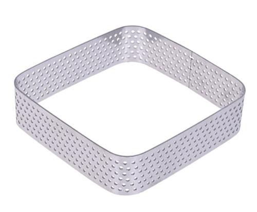 Forma rant do tarty perforowany kwadrat 7,5x7,5xh2cm stal nierdzewna-d29e77e54c320c0ded4266a35aabde71