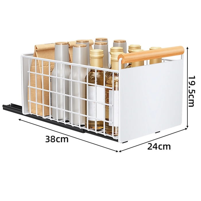 Kosz Szuflada wysuwana do szafki organizer kuchenny biały 38x24x19,5cm-06fb66f1a0bce3f017f4ab1674f7c9eb