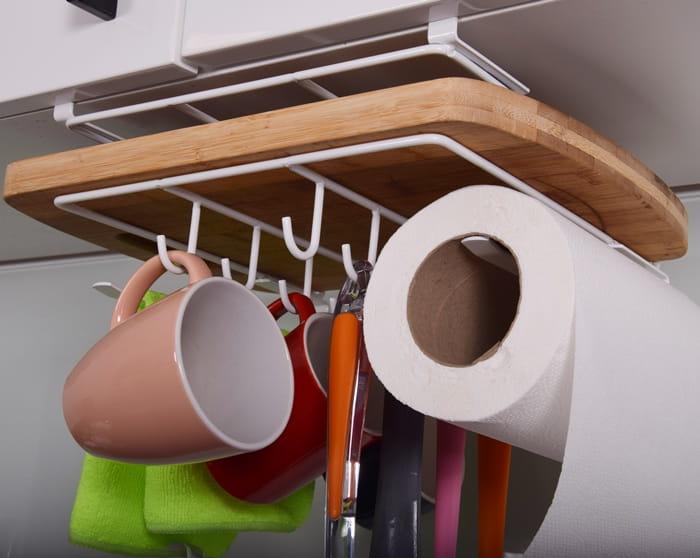 Uchwyt półka podwieszana pod półkę szafkę na deskę do krojenia ręczniki kubki organizer BIAŁY 2-8124f6aeb137a772f0e3a7c3a667d2c6