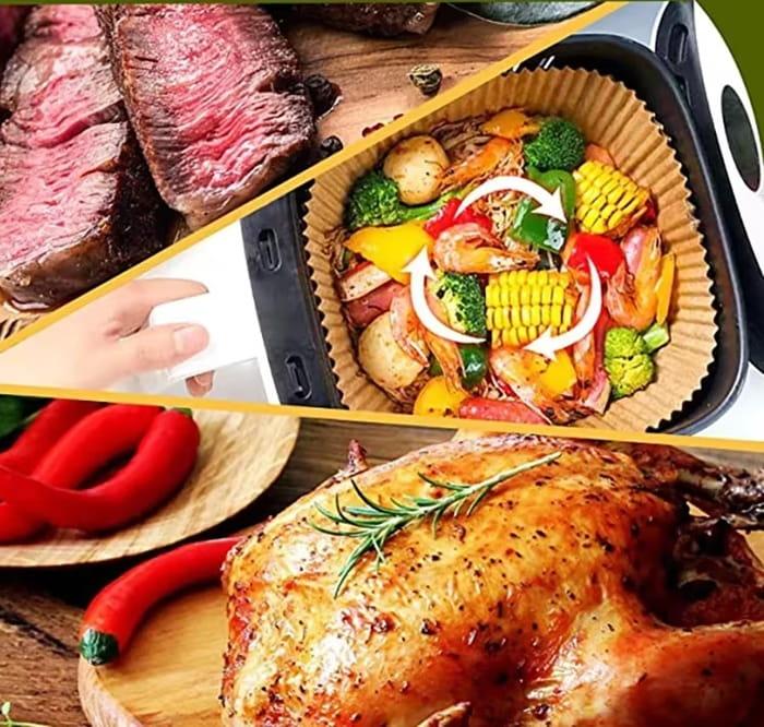 Papier do pieczenia wkład do frytkownicy powietrznej AIR FRYER 16cm/100szt kwadrat-cb29936b7b92c4b0165a2550276f8779
