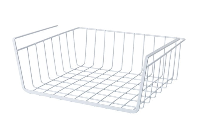 Kosz podwieszany pod półkę organizer metalowy  XL 40cm koszyk BIAŁY-d3c1ae69125f56bd9717911fef7b563b