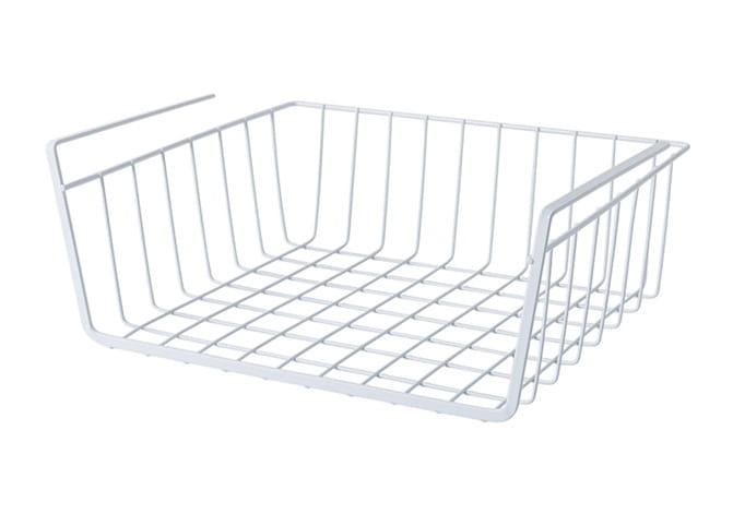 Kosz podwieszany pod półkę organizer metalowy  XL 40cm koszyk BIAŁY-d3c1ae69125f56bd9717911fef7b563b