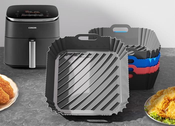 Wkład silikonowy do frytkownicy beztłuszczowej  kwadratowy AIR FRYER 18cm forma do pieczenia-ab78ddb719680b8e5600f30499391cdb
