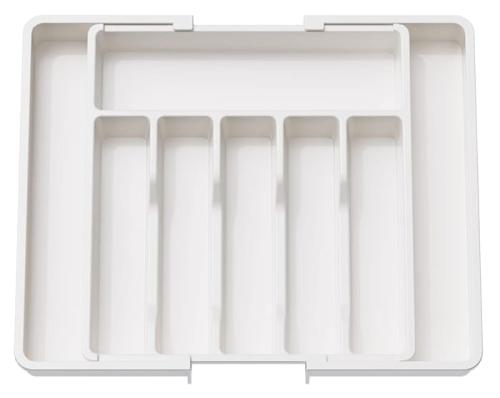 Wkład do szuflady organizer na sztućce rozsuwany BIAŁY 38x57cm-d3e94c9119f43575e1a3be02bd2ee481
