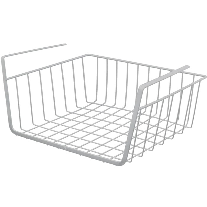Kosz podwieszany pod półkę organizer metalowy  30cm koszyk BIAŁY-26f1004203cf57303b4aaaa8be6eaa45