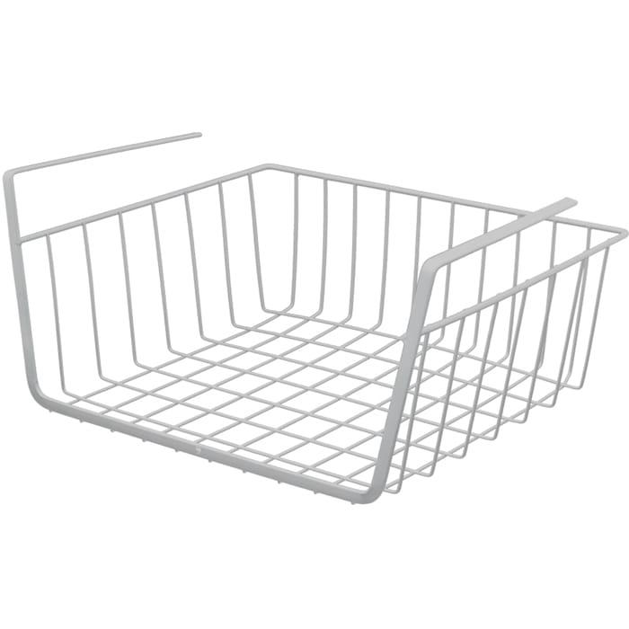 Kosz podwieszany pod półkę organizer metalowy  30cm koszyk BIAŁY-26f1004203cf57303b4aaaa8be6eaa45