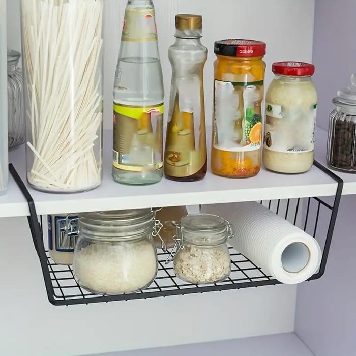 Kosz podwieszany pod półkę organizer metalowy  30cm koszyk BIAŁY-ffdd484914141bfd5a86d32f33622865