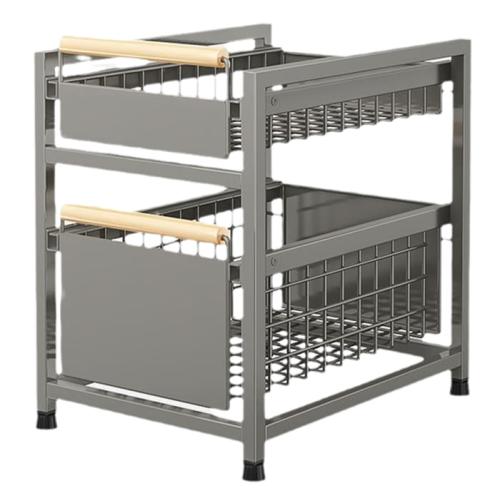 Organizer kuchenny z 2 wysuwanymi koszami  stalowy XL 29,5x39x42cm-f8316e90f4f86ddc3bc9cf2f409a88b8