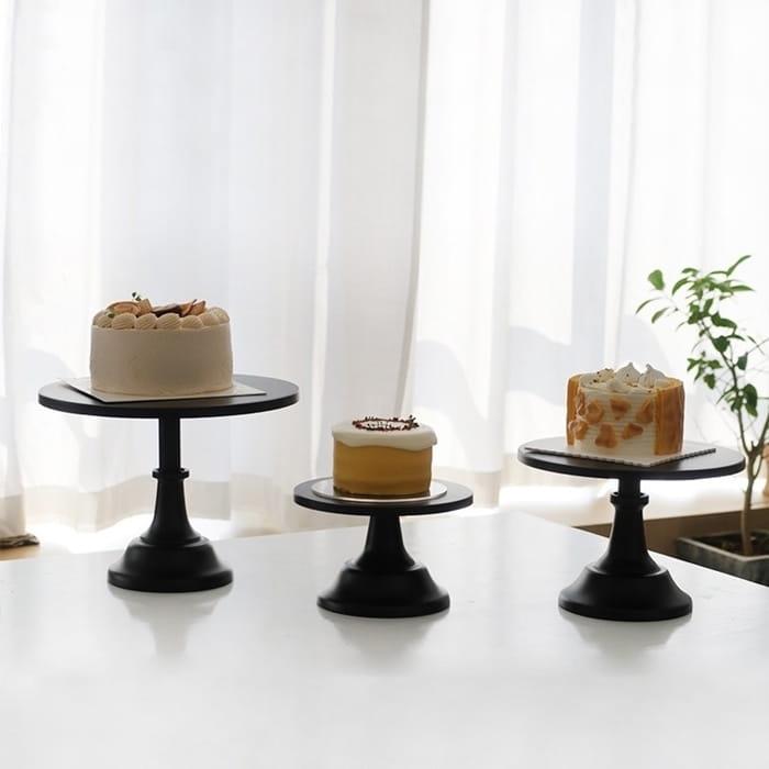 Zestaw 3 pater na ciasto desery tort  kolor CZARNY metalowe patera-737c5fdd37f77997d0952542b97589be