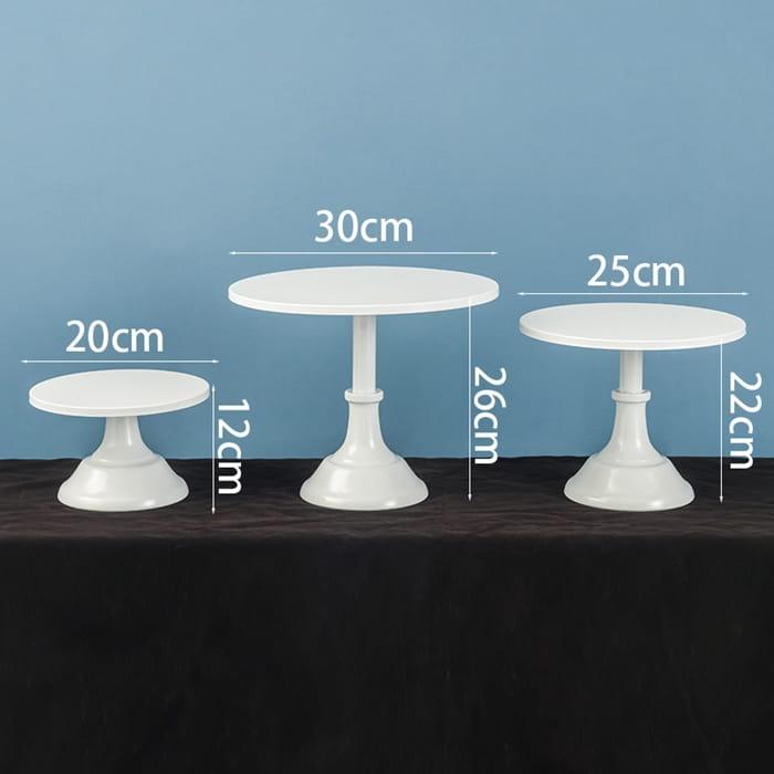 Zestaw 3 pater na ciasto desery tort  kolor BIAŁY metalowe patera-6851e9d321fcba18dcdc33fc5ab21da2