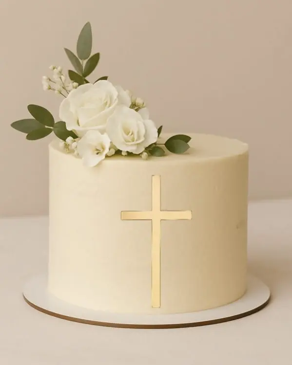 Topper na bok  tortu  KRZYŻ złoty akrylowy 12 cm Komunia Święta-5aaa670c83b8203d5be317f69774ed61