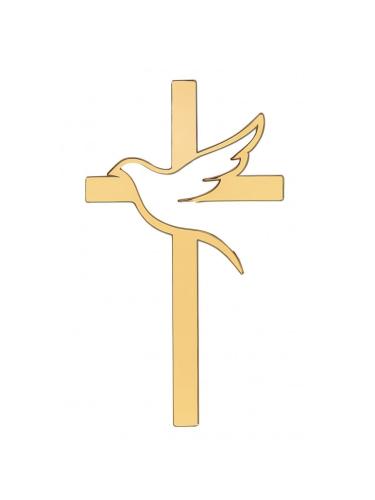 Topper na bok  tortu  KRZYŻ z GOŁĄBKIEM złoty akrylowy 8 cm Komunia Święta-e1f237621d041a06dc07c4f1c221c715