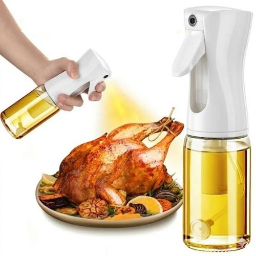 Szklana Butelka Spryskiwacz do oleju dozownik spray 220ml na ocet oliwę biała