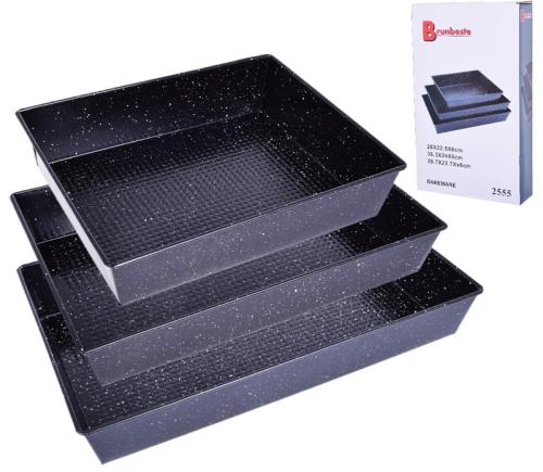 3X Blacha forma do pieczenia zestaw 3szt klasyczna nieprzywierająca