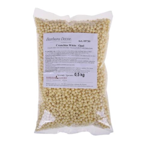 Posypka Chrupka ryżowa w czekoladzie białej 500g kulki czekoladowe 4-5mm