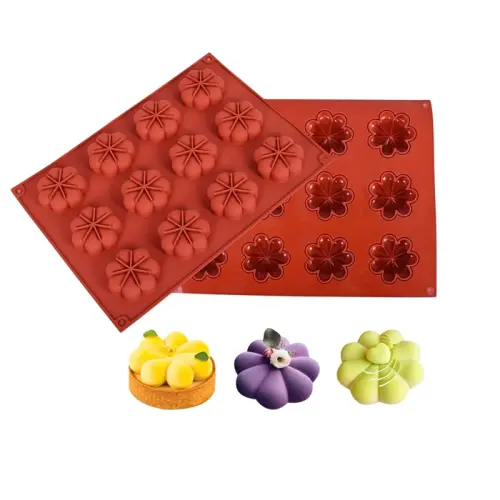 Forma silikonowa do monoporcji KWIAT FLOWERS 12 gniazd do pieczenia