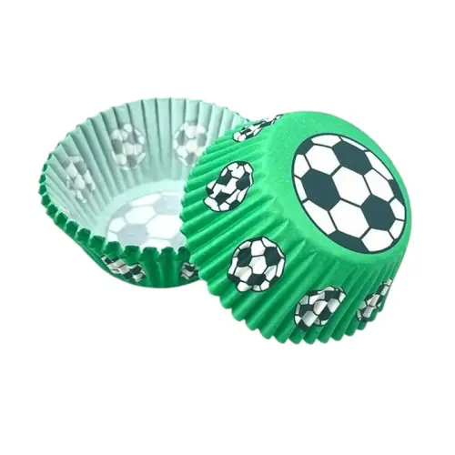 Papilotki papierowe 50xh30mm 100szt PIŁKA NOŻNA FOOTBALL zielone
