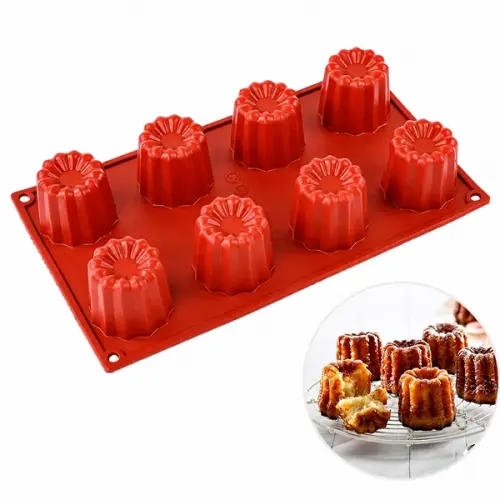Forma silikonowa Canele 8 gniazd do monoporcji babeczek deserów