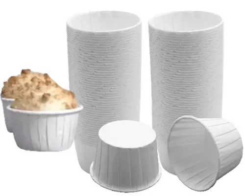 Papilotki papierowe do muffin babeczek kubeczki Białe 50x40 mm / 100 szt