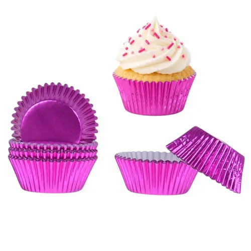 Papilotki papierowe foliowane RÓŻOWE 50x30mm 100szt do muffin babeczek