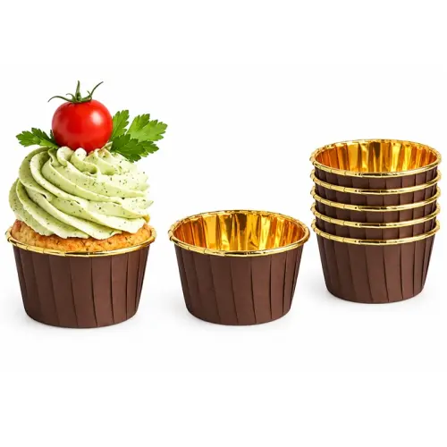 Papilotki kubeczki BRĄZOWO ZŁOTE 50x39 mm / 50 szt do muffinów babeczek