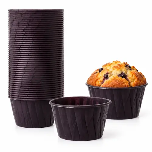 Papilotki papierowe kubeczki BRĄZOWE 50x39mm/48szt do muffinów i babeczek