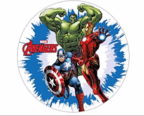 Opłatek na tort AVENGERS, IRON MAN, KAPITAN AMERYKA wz4