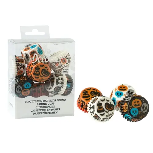 Mini Papilotki Papierowe HALLOWEEN 27x17mm DECORA  200szt BON BON do pralin