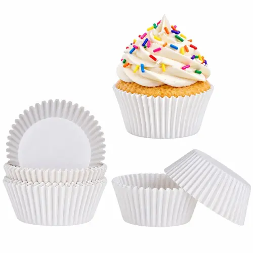 Papilotki papierowe BIAŁE 50x30mm 100szt  do muffinów i babeczek