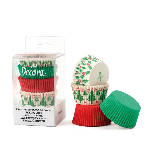 Papilotki do Muffinów Holly & Tree 50x32mm 75 szt Decora