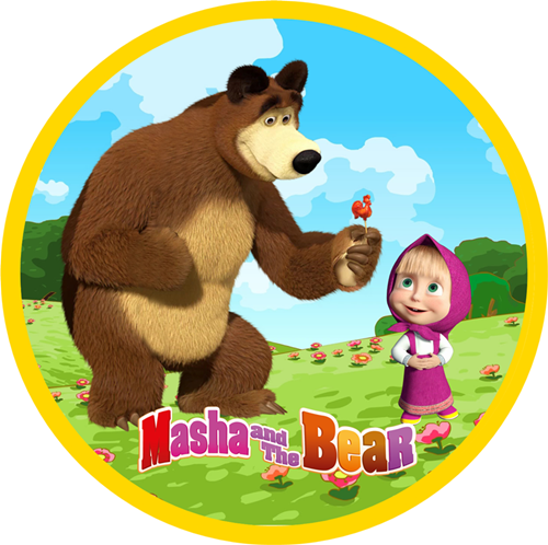 Opłatek na tort MASHA AND BEAR MASZA I NIEDŹWIEDŹ wz6
