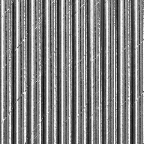Słomki papierowe Srebrne 10 szt  