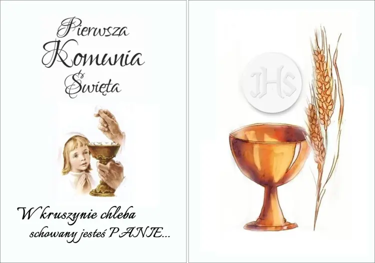 Opłatek na tort KOMUNIJNY PIERWSZA KOMUNIA ŚWIĘTA  2xA4 wz11-6457