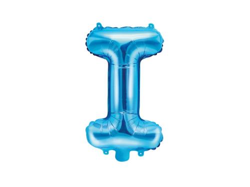 Balon foliowy litera "I" niebieski 35 cm