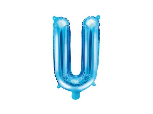 Balon foliowy litera "U" niebieski 35 cm