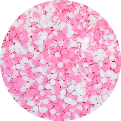 Posypka cukrowa Kółka Biało-Różowe 50 g  konfetti