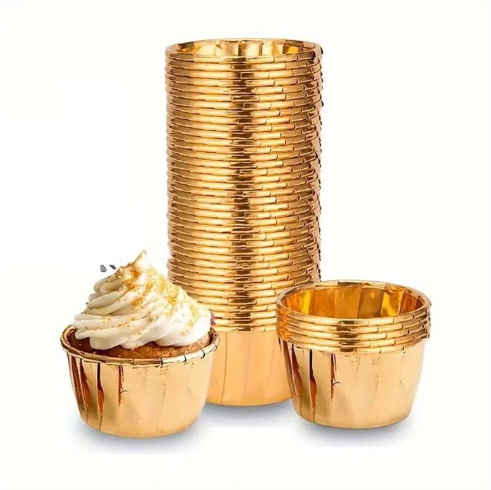 Papilotki na muffiny babeczki  kubeczki ZŁOTE 50x40 mm / 50 szt-c00d72dcef7ac05abd50f29b0a3aa371