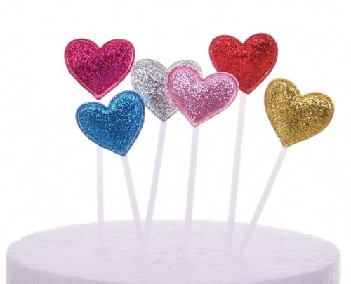 Toppery SERDUSZKA MIX BROKAT 6 szt topper