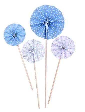 Toppery na tort Kotyliony NIEBIESKIE 4 szt topper