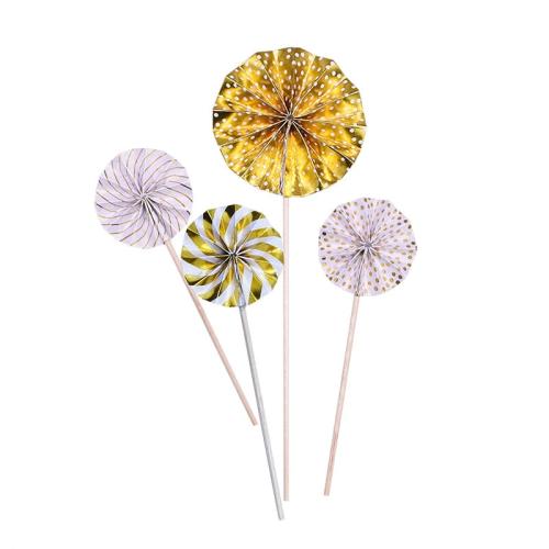 Toppery na tort Kotyliony ZŁOTE 4 szt topper