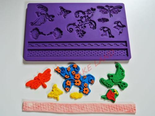 Forma silikonowa - MOTYLE, PTAKI (FORMA GRANATOWA)