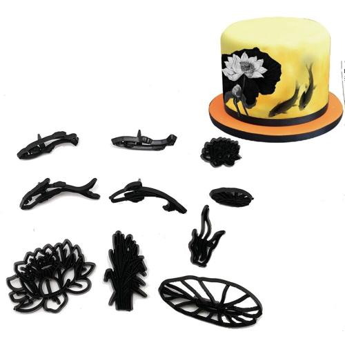 Wykrawacze do masy cukrowej KWIAT LOTOSU RYBY RYBA