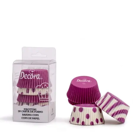 Papilotki Papierowe PURPUROWA FANTAZJA 50x32 mm DECORA  75 szt  