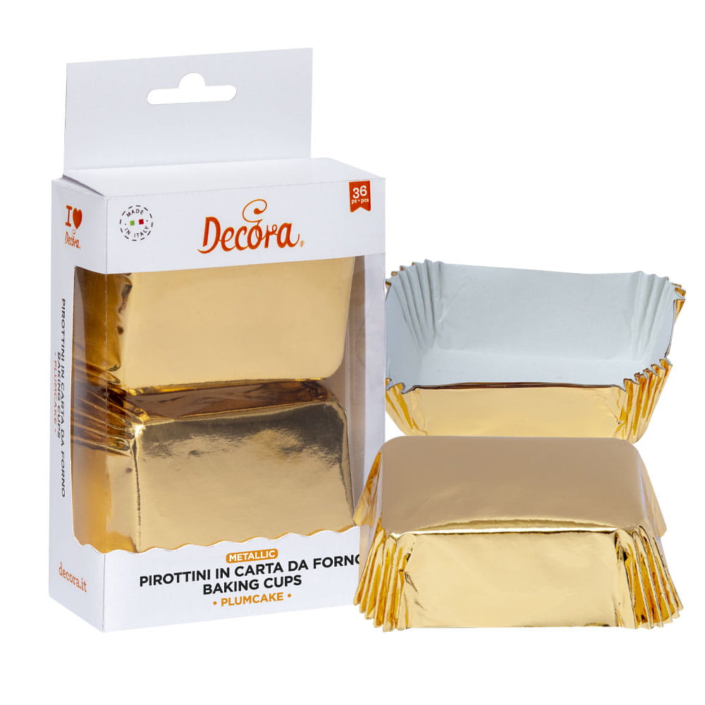 Papilotki prostokątne ZŁOTE 80x50x32 mm DECORA 20 szt