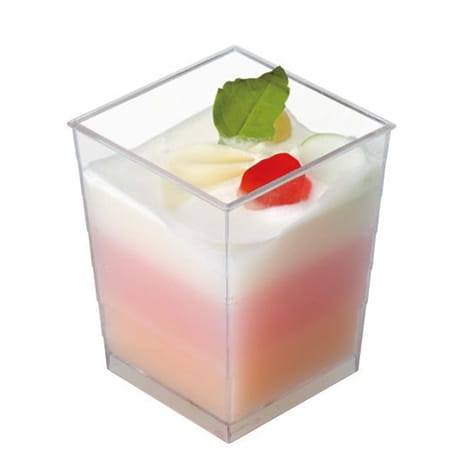 Pucharki plastikowe do deserów Square cup 170ml/25szt pucharek